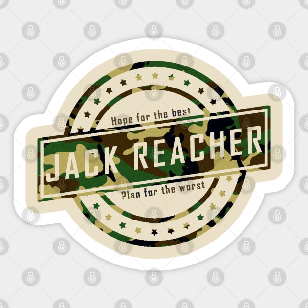 Jack Reacher - Hope and Plan (Camo) Sticker by TheUnseenPeril